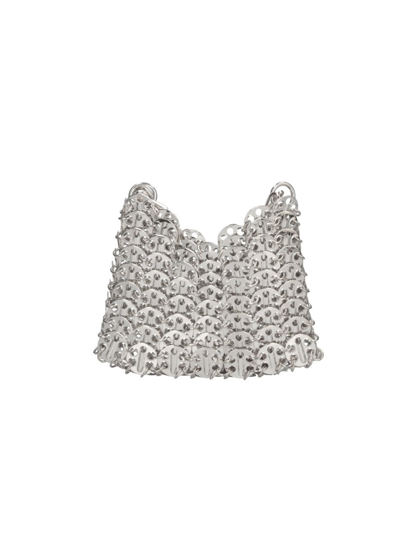 Rabanne Silver Iconic 1969 Mini Steel Shoulder Bag