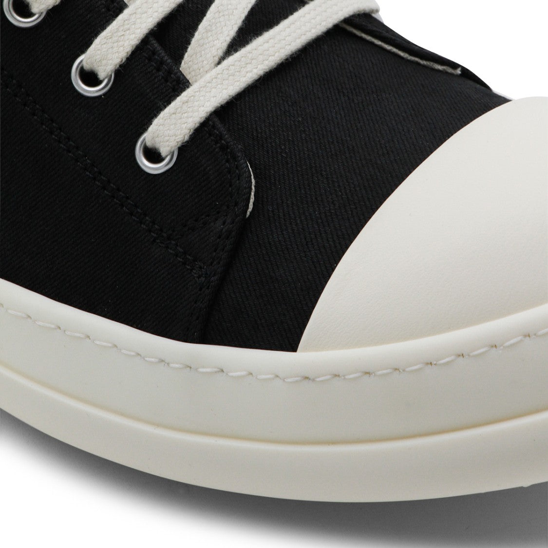 Drkshdw By Rick Owens Sleek Black Sneakers With Off-White Sole