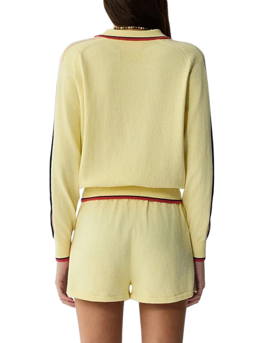 Guest In Residence Pastel Yellow Polo Shirt With Contrasting Stripes