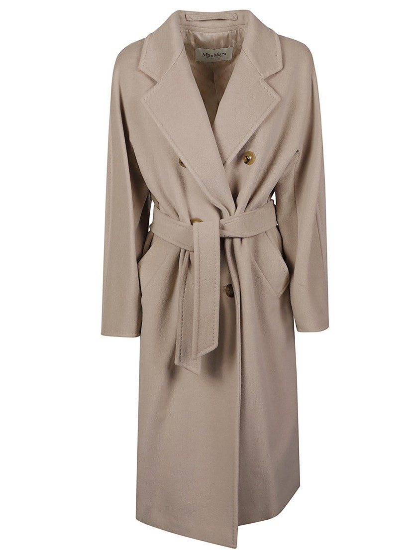 Max Mara Madame Double-Breasted Virgin Wool-Blend Belted Coat