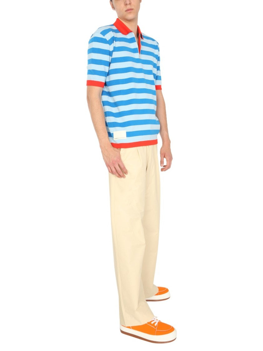 Sunnei X Eleonora Bonucci Horizontal Striped Knitted Polo