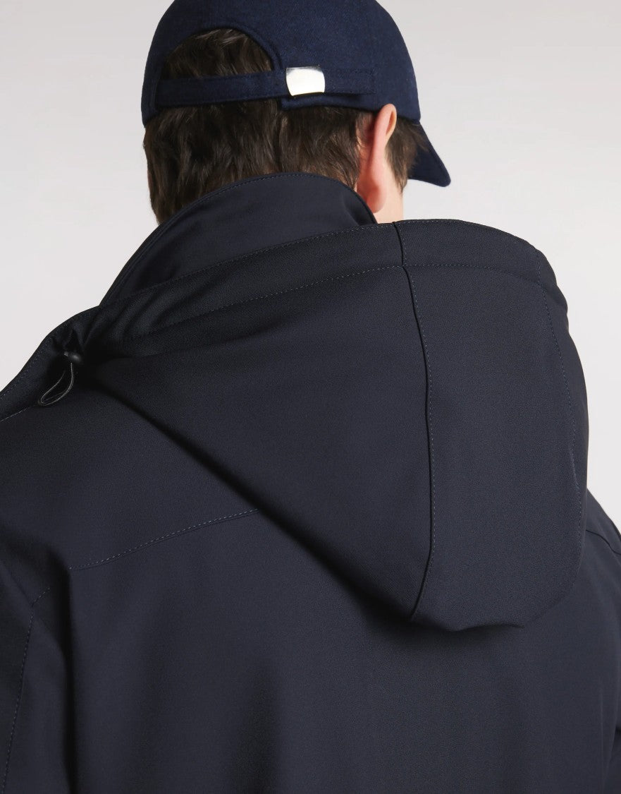Fay Weather-Resistant Navy Parka With Breathable Fabric