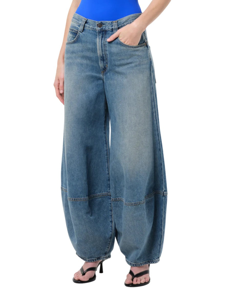 Agolde Mid-Rise Wide-Leg Lantern Jeans With Sculptural Silhouette
