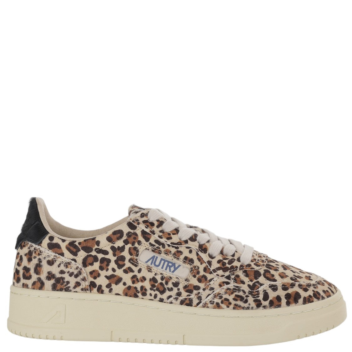 Autry Leopard Print Pony Skin Low Sneakers With Contrast Heel Tab