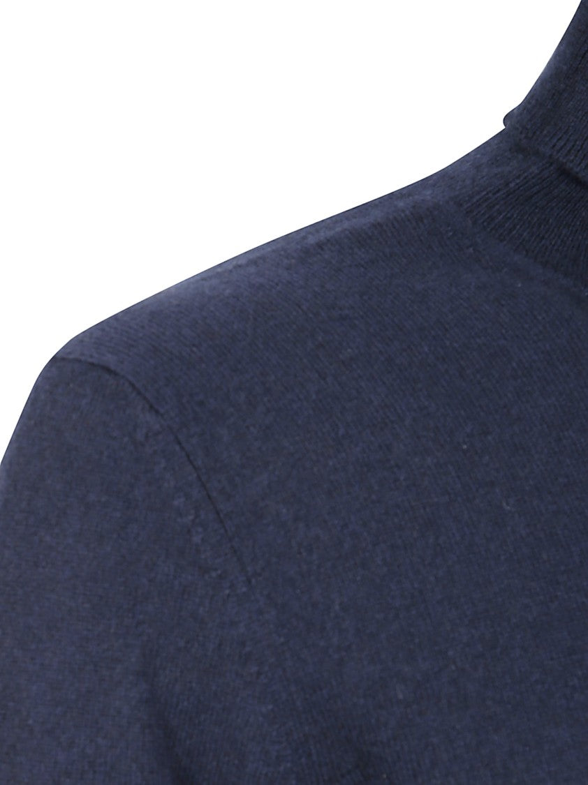 Ballantyne Classic Blue Wool Sweater With Fine Knit Texture