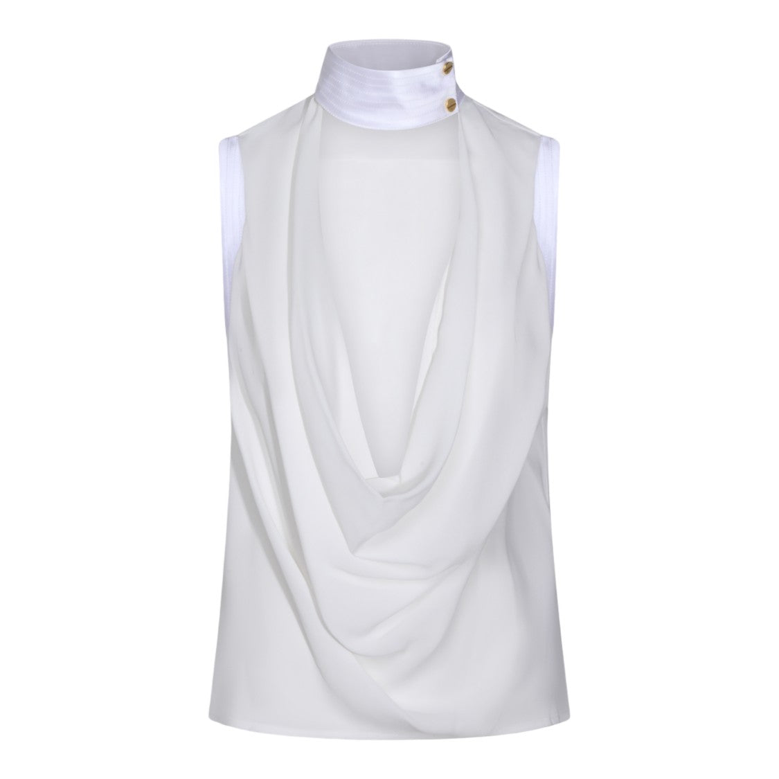 Elisabetta Franchi Sleeveless Top With Structured Collar And Buttons