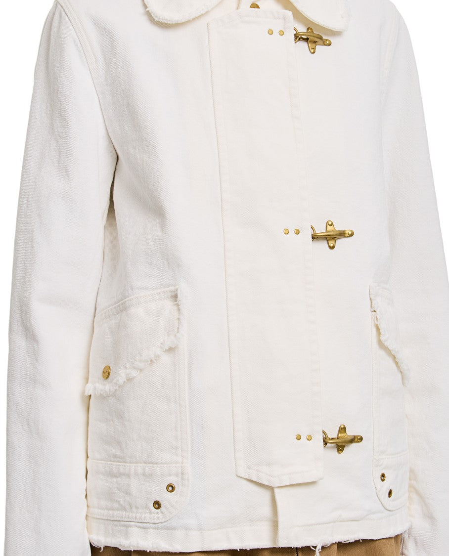 Fay Boxy-Fit Cotton Jacket With Three-Hook Fastening