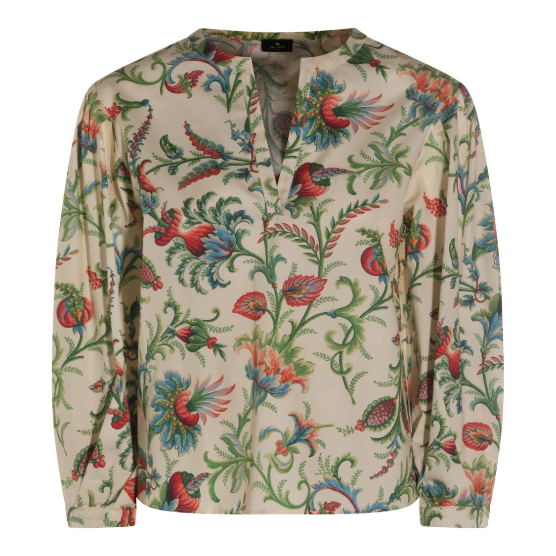 Etro Boxy-Fit Floral Print Cotton Top