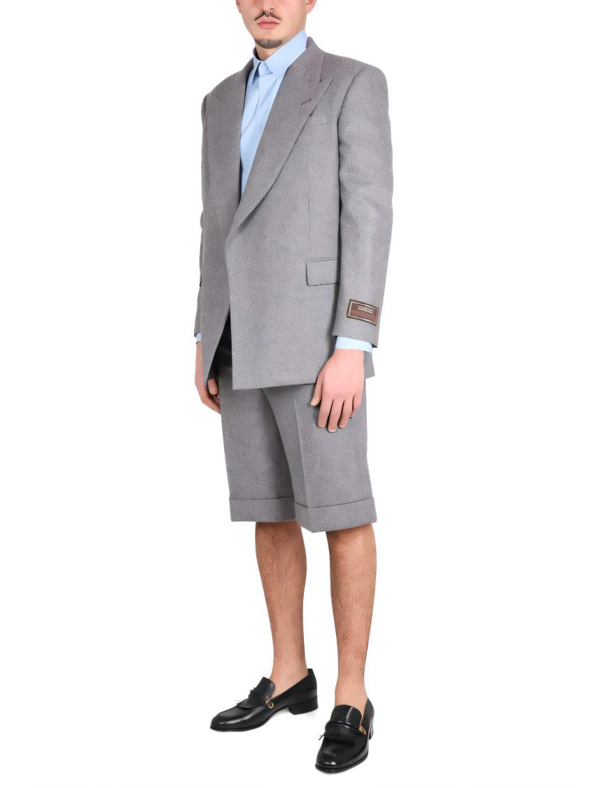 Gucci Tailored Grey Shorts With Cuffed Hem