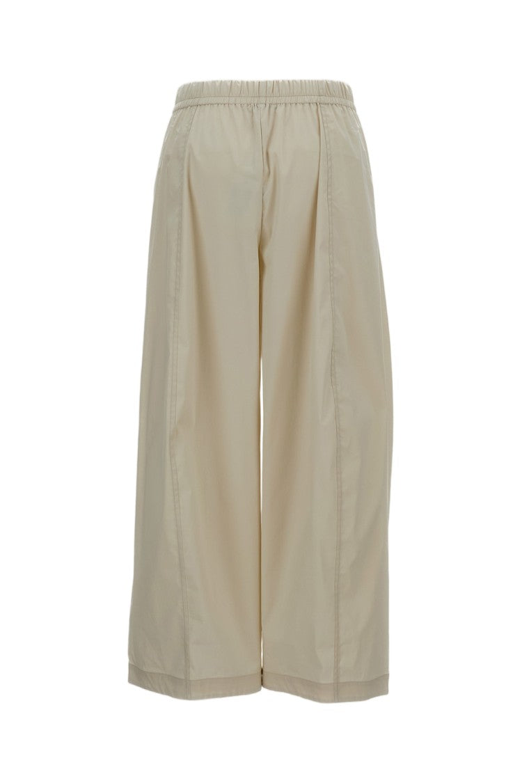 M.S.M. Milano Wide-Leg Cotton-Blend Trousers With Elasticated Waist