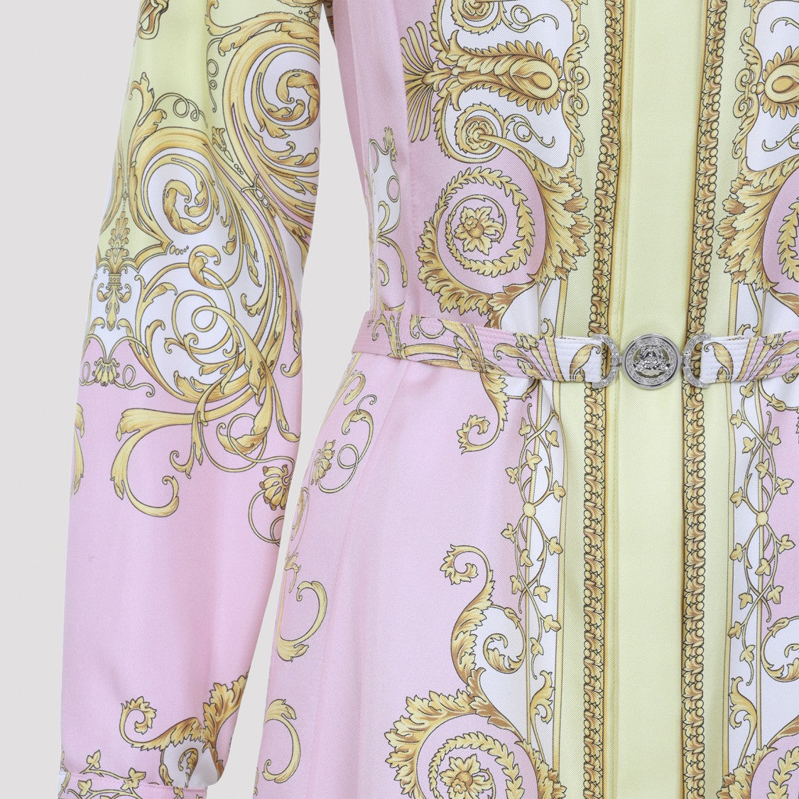 Versace Yellow And Pink Silk Mini Dress