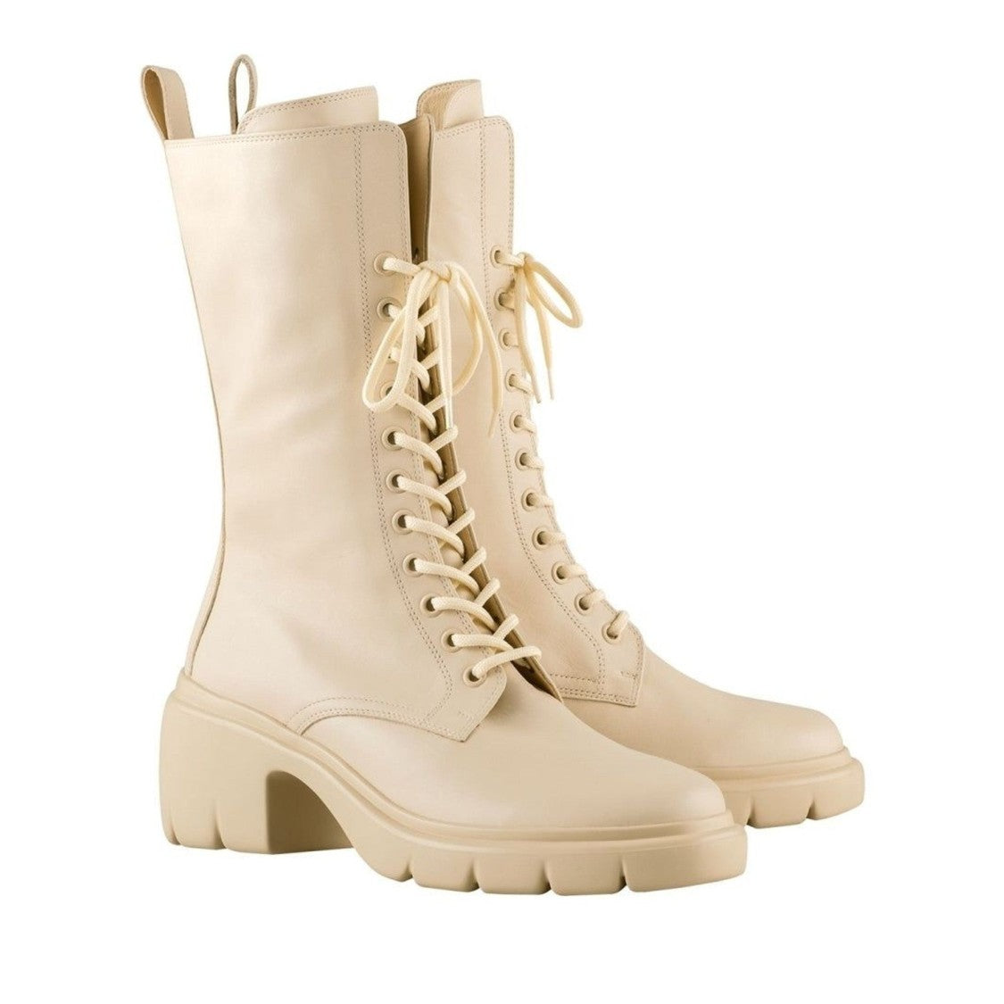 Högl Beige Louise Mid-Height Lace-Up Leather Ankle Boots