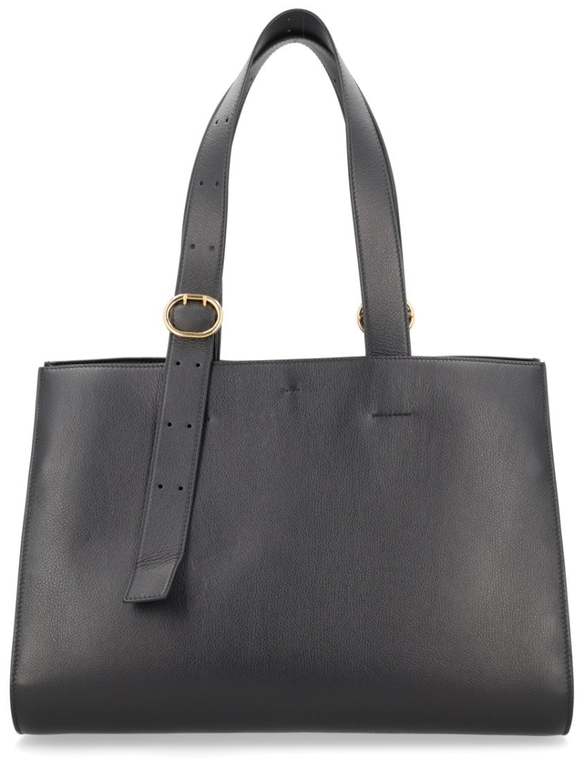 Jil Sander Cannoli Structured Wide Strap Tote Bag