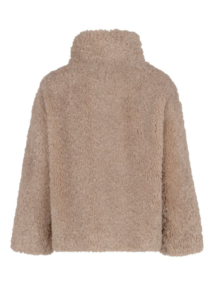 Herno Teddy Bear Texture Coat With High Collar