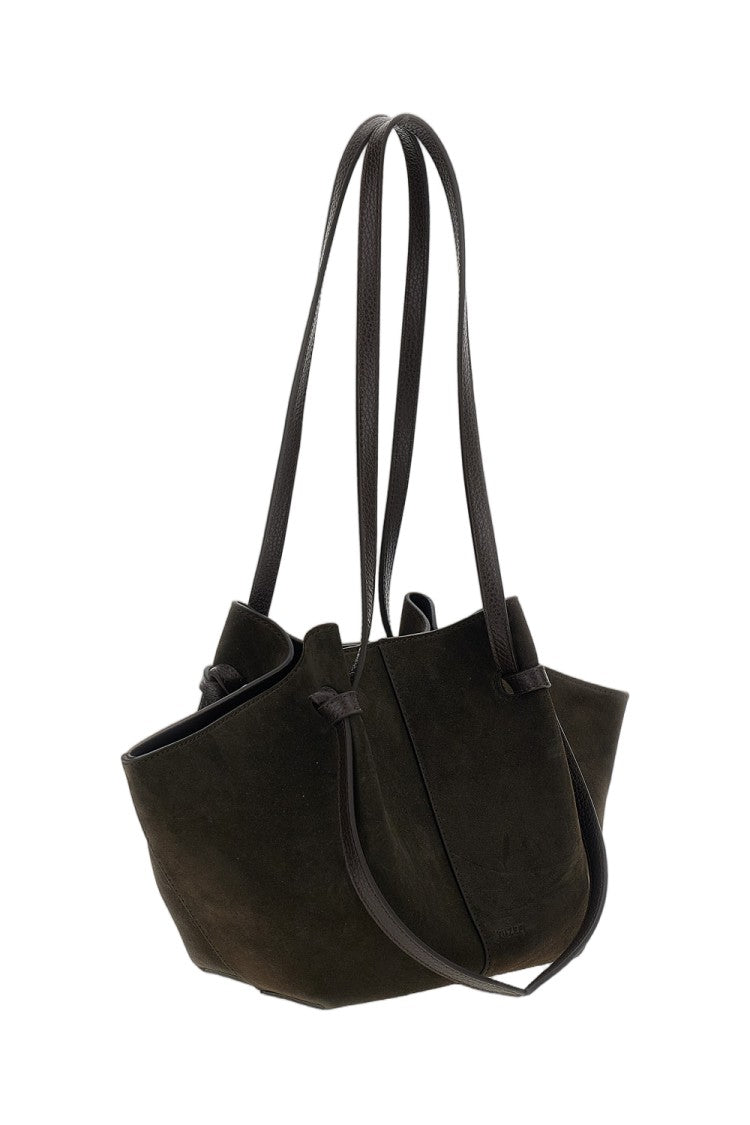 Yuzefi Brown Mochi Suede Hobo Shoulder Bag