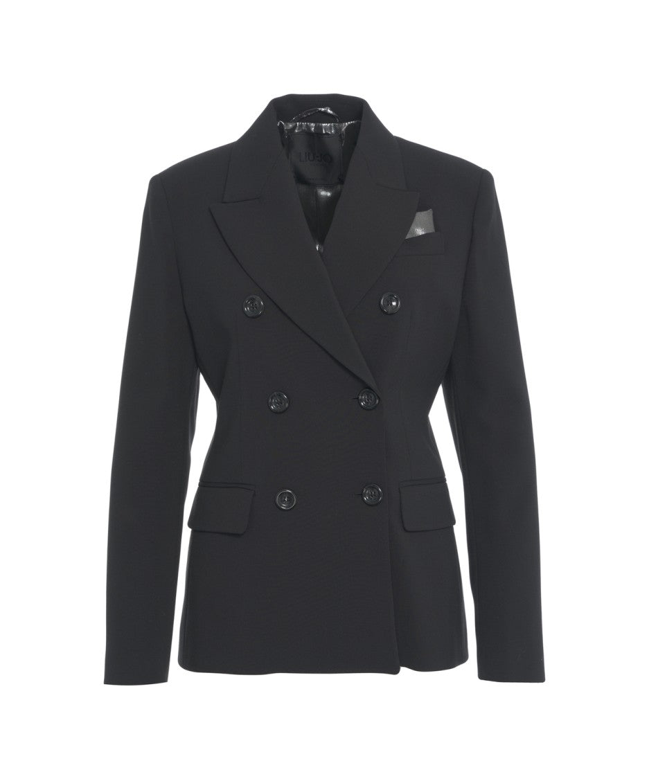 Liu Jo Double-Breasted Tailored Blazer With Elegant Lapel Collar