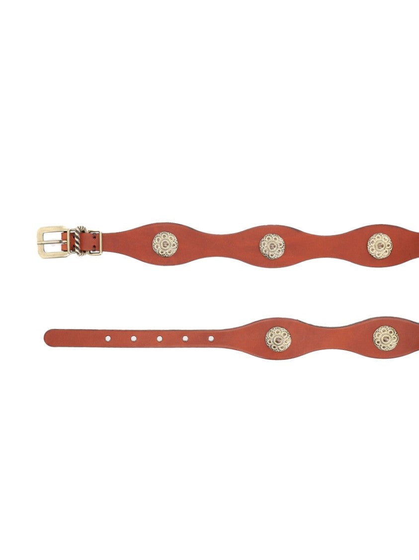 Etro Black Wavy Twisted Buckle Leather Belt