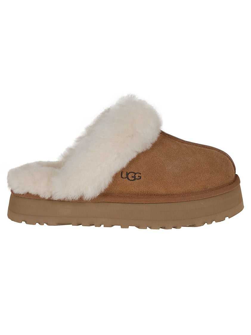 Ugg Disquette Sheepskin And Suede Comfort Slide