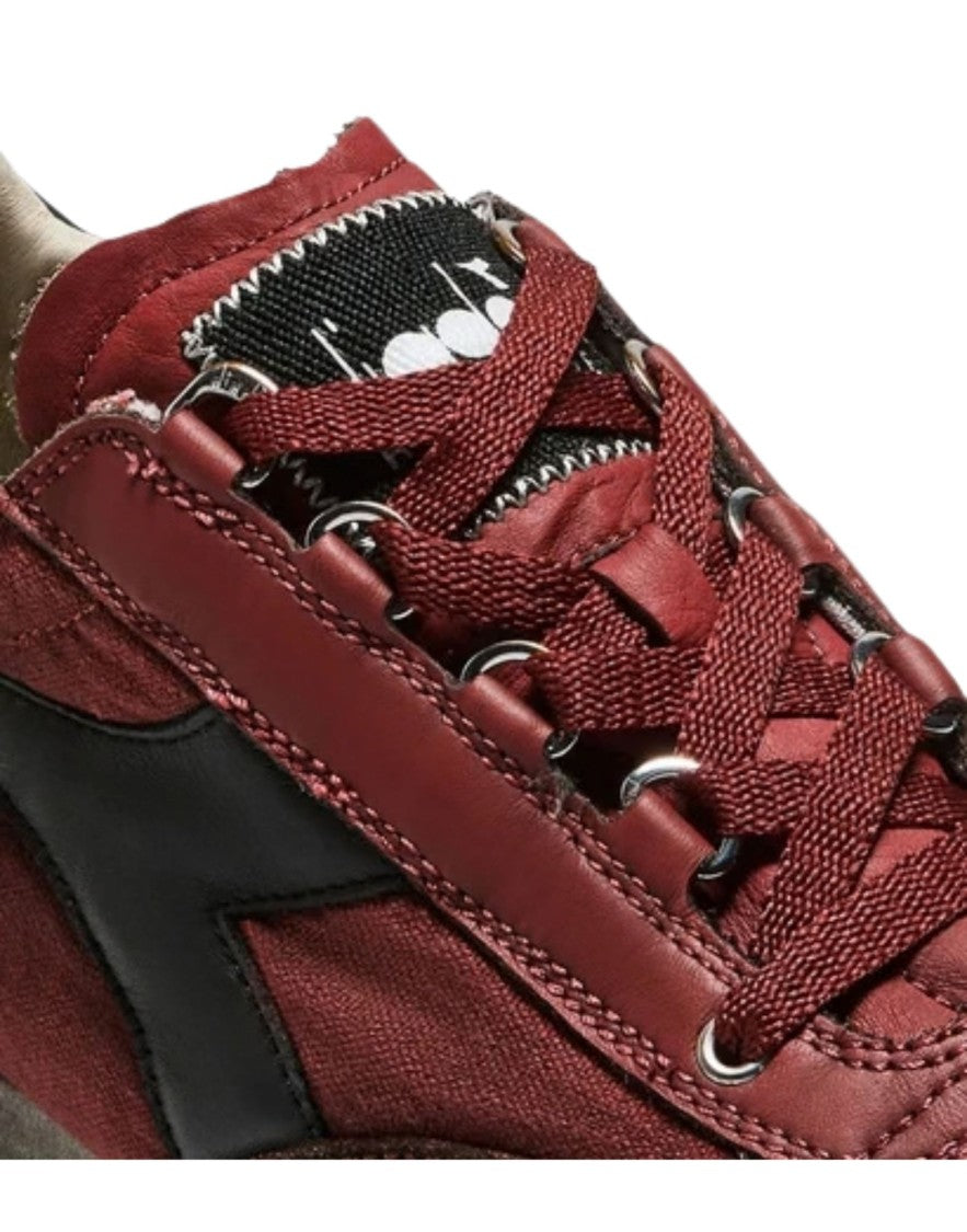 Diadora Heritage Red Brick Equipe Dirty Sw Evo Suede Canvas Low-Top Sneakers