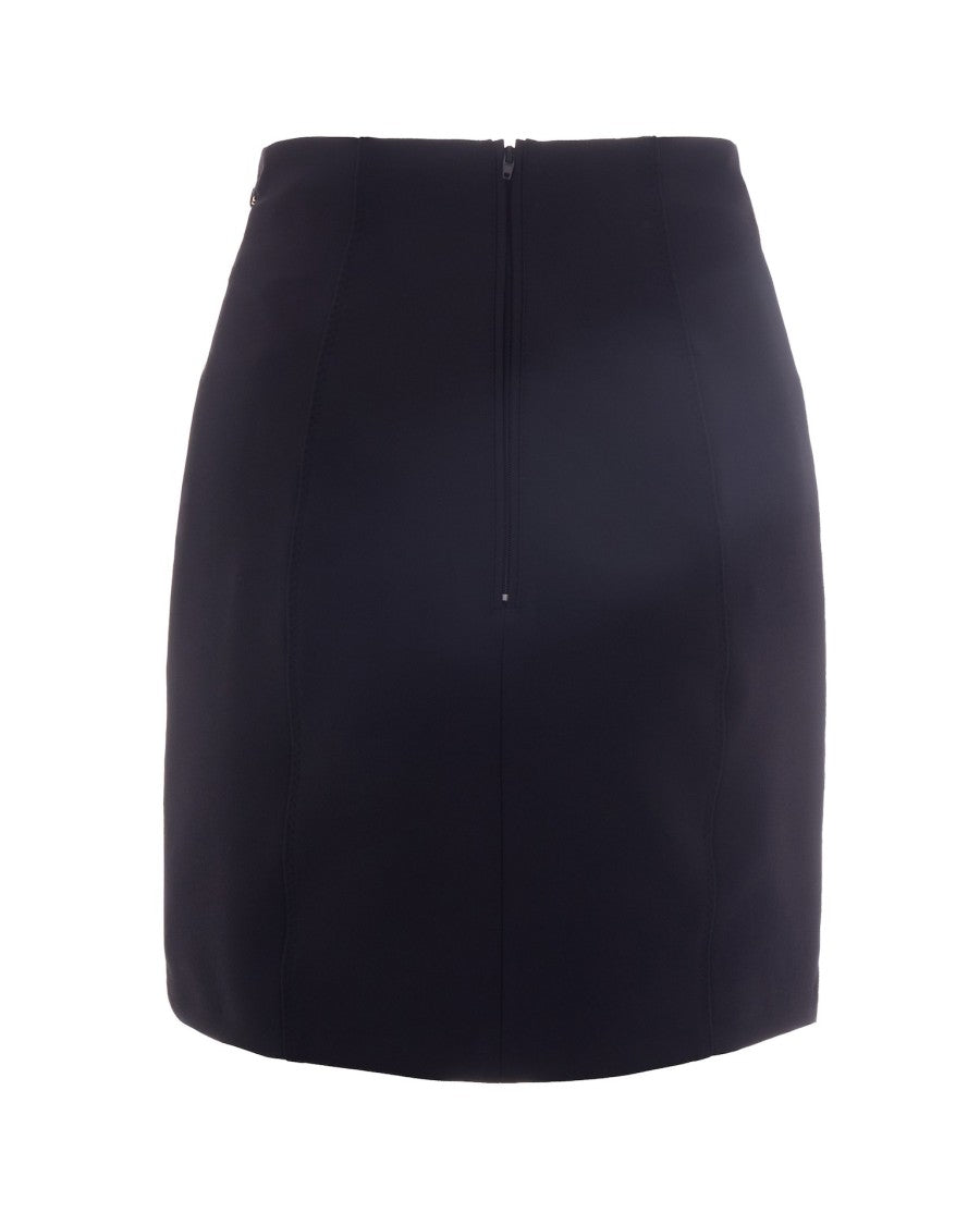 Elisabetta Franchi High-Waisted Black Mini Skirt With Geometric Embellishments