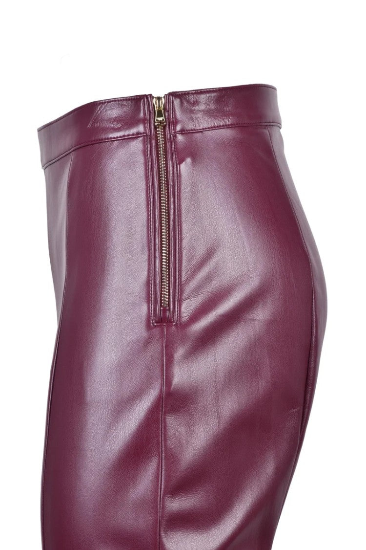 Patrizia Pepe High-Waist Polyurethane Leggings Zip - Purple
