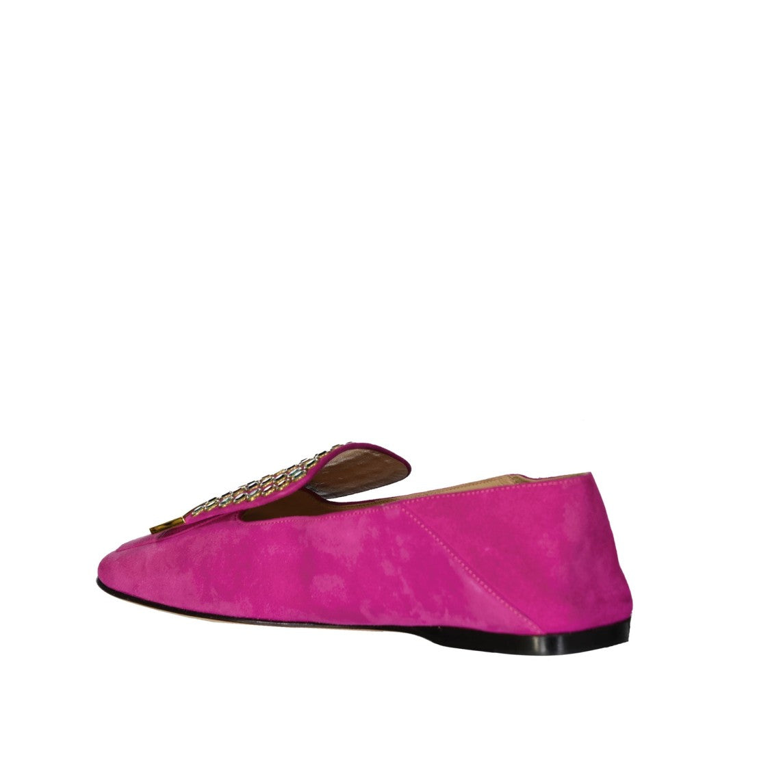 Sergio Rossi PinkLeather Loafers With Crystal Detail