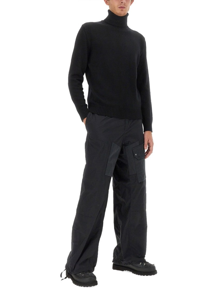 Ten C Regular Fit Black Cargo Pants