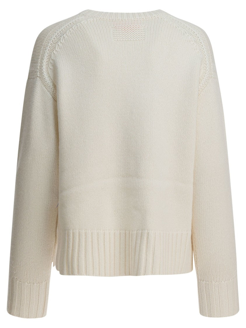 Guest In Residence Beige Cashmere Knit Sweater With Ribbed Detailing
