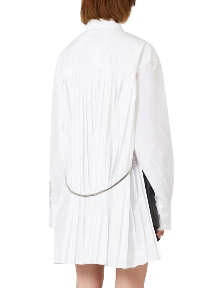 Max Mara Long Sleeve White Shirt With Pleated Back Design
