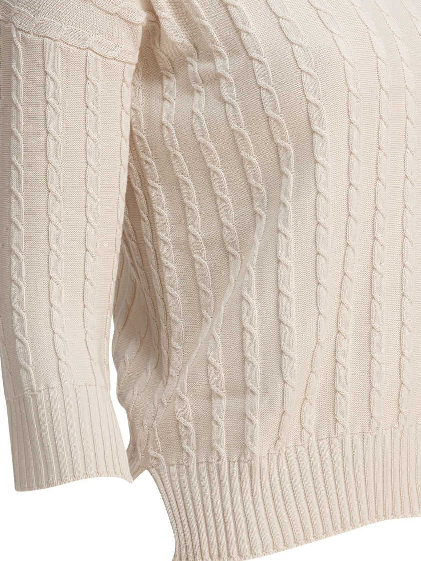 Rakki' Classic Cable Knit Cotton Sweater