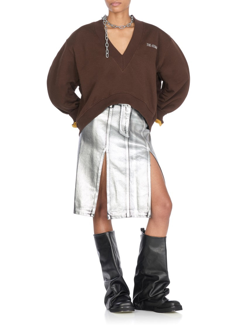 The Attico Brown Cotton Sweatshirt