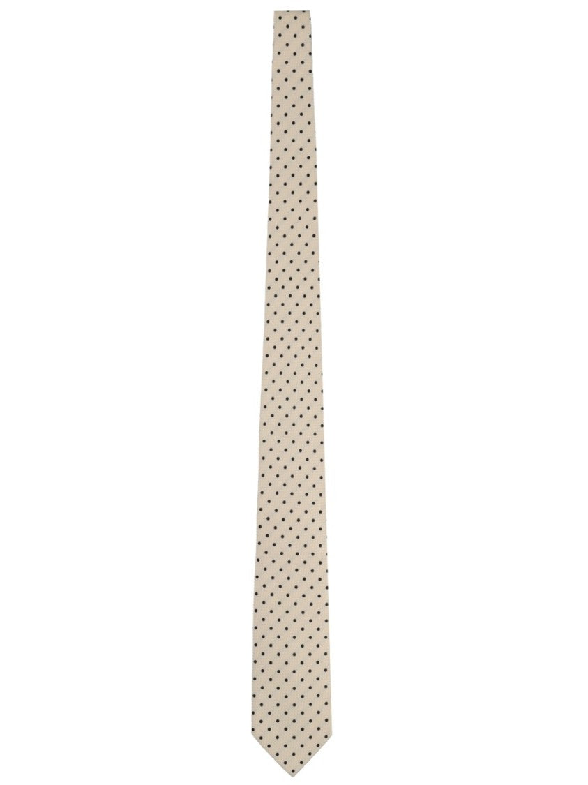 Tom Ford Light Beige Refined Dot Silk Tie