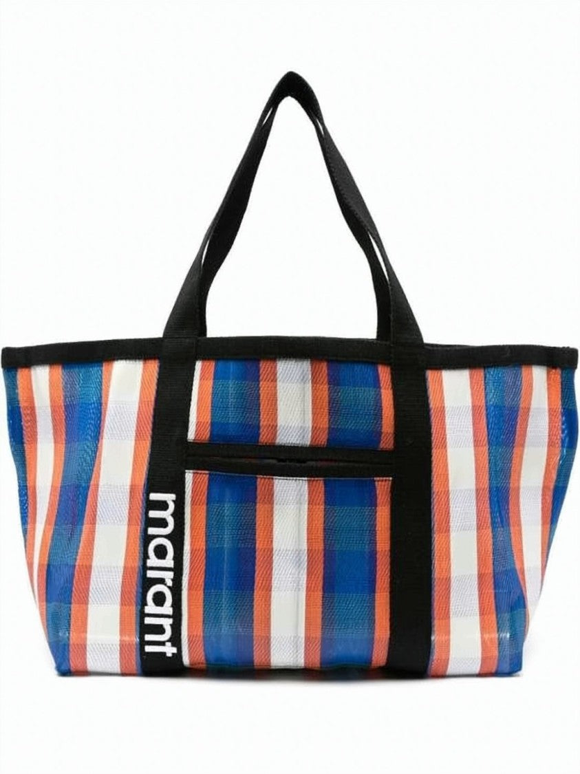 Isabel Marant Plaid Tote Bag With Durable Nylon Construction