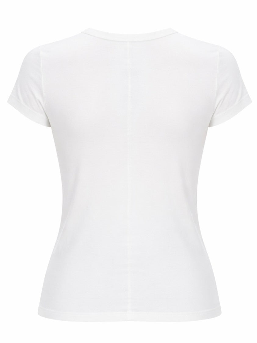 Rick Owens Neutrals Short-Sleeved Fitted Crewneck T-Shirt