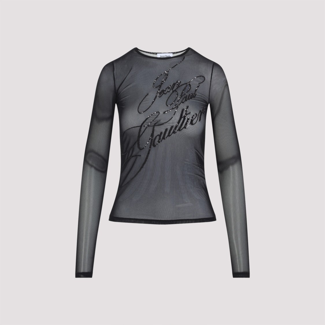 Jean Paul Gaultier Long-Sleeve Black Top With Logo Detail