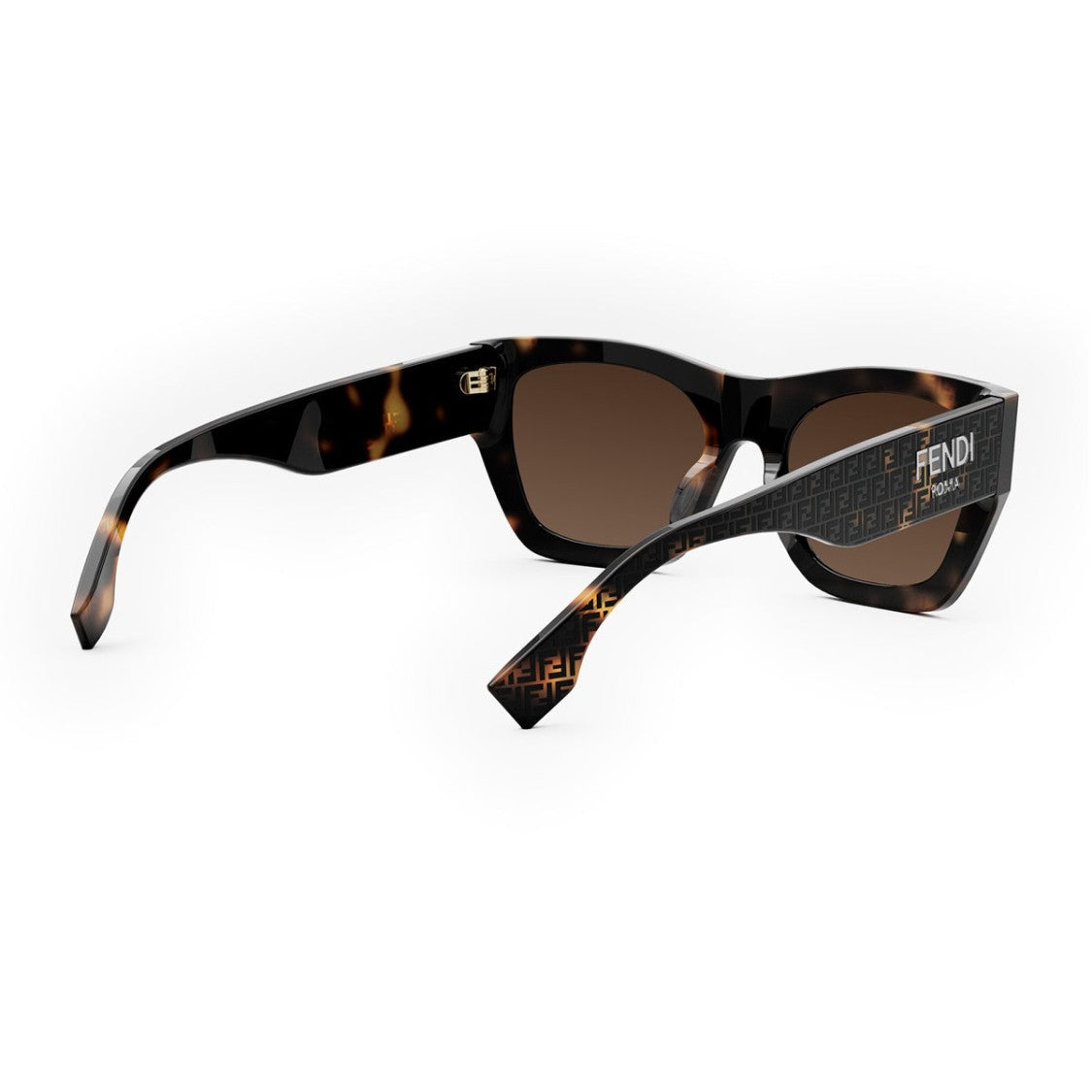 Fendi Havana Fe40100i Square Acetate Sunglasses