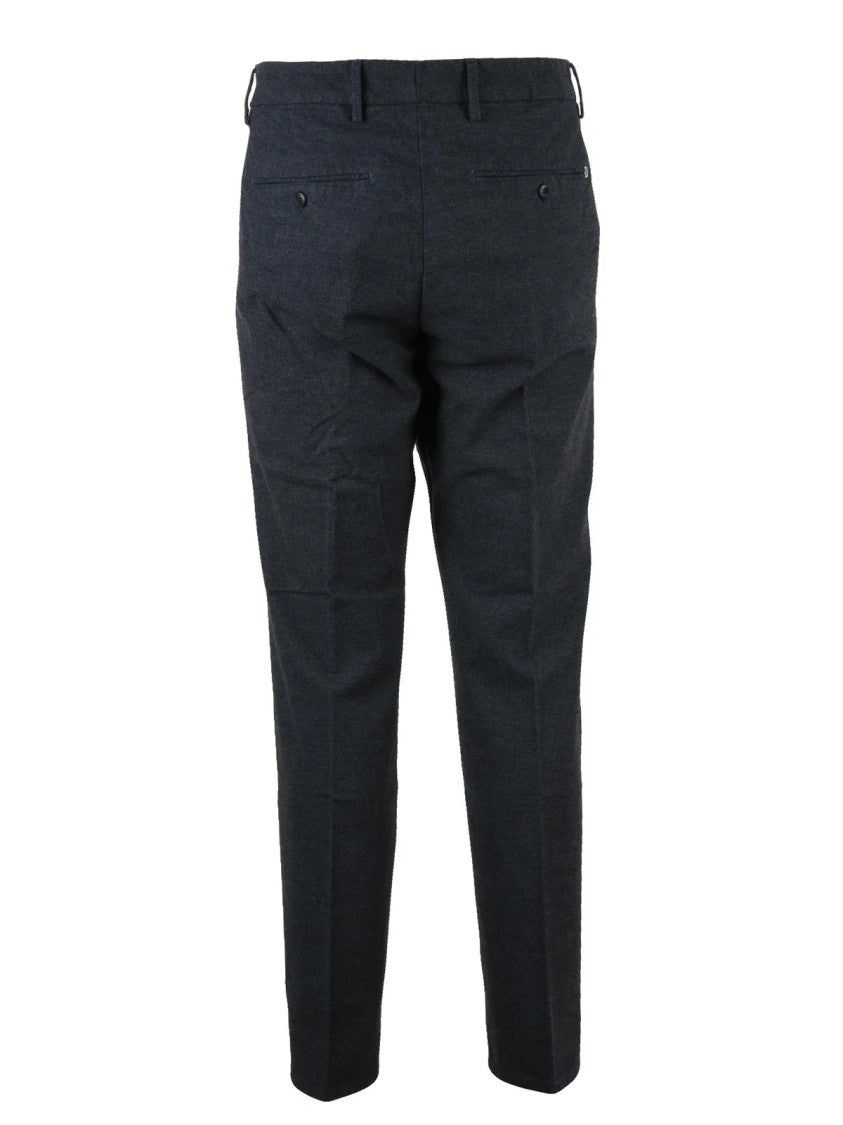Dondup Blue Ralp Flannel-Texture Cotton-Blend Trousers