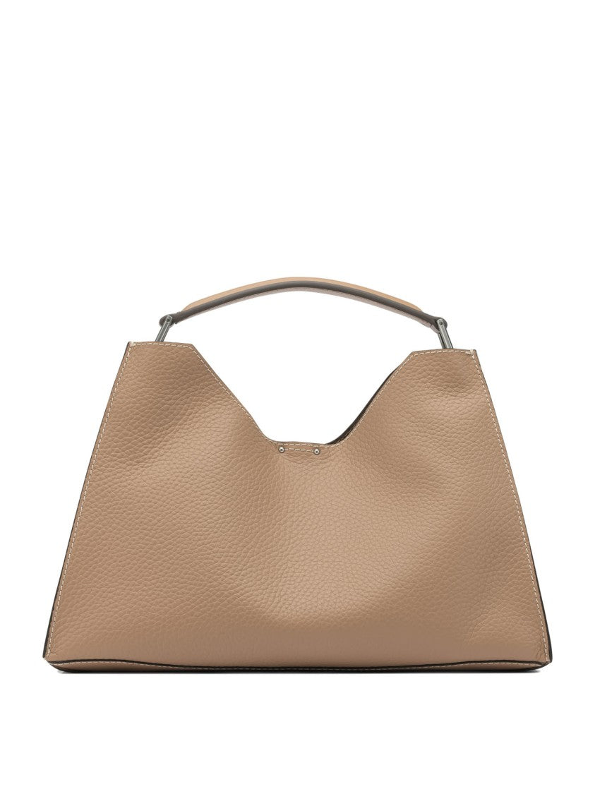 Gianni Chiarini Textured Leather Shoulder Bag With Trapezoidal Silhouette