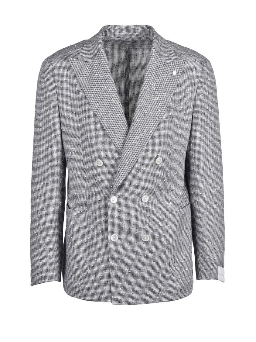 Luigi Bianchi Two-Tone Double-Breasted Jacket - White/Black