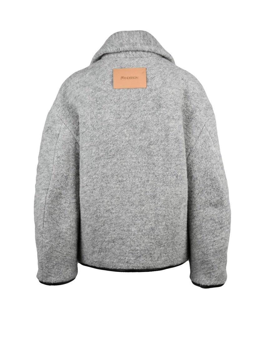 J. W. Anderson Textured Wool-Blend Zip-Front Coat With Quilted Interior