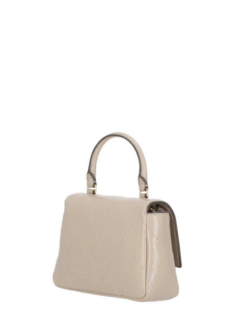 Tory Burch Beige Quilted Leather Gold Hardware Mini Shoulder Bag