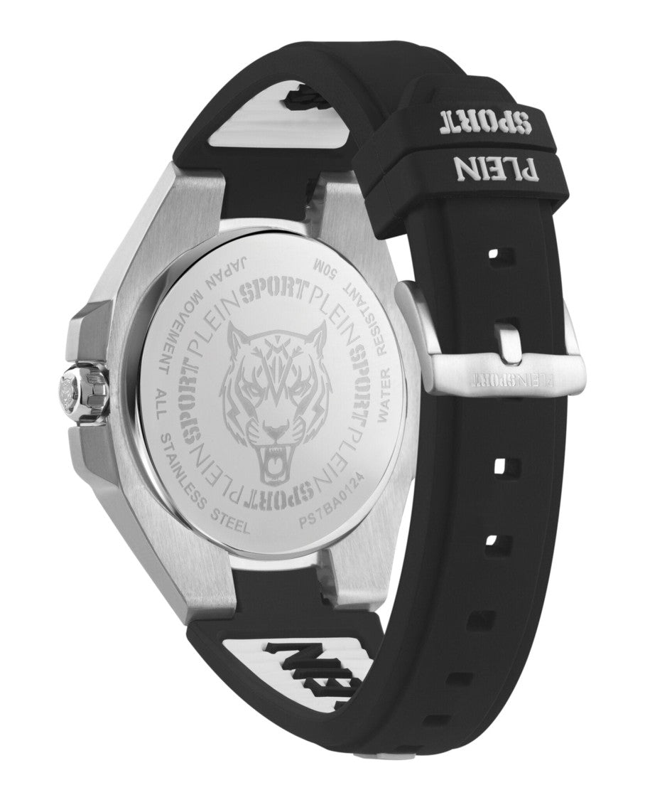 Plein Sport Robust Black Silicone Strap Watch With Date Function