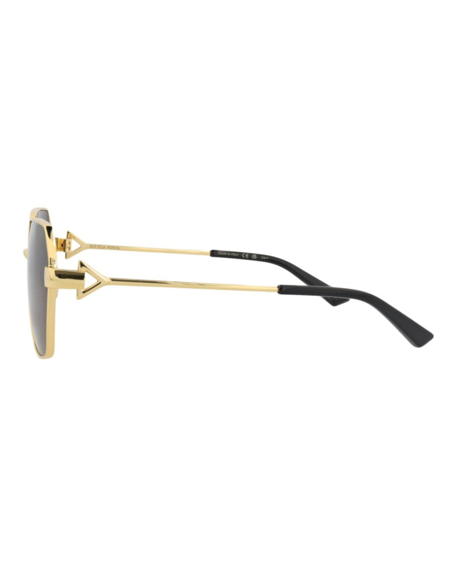 Bottega Veneta Square-Frame Metal Sunglasses