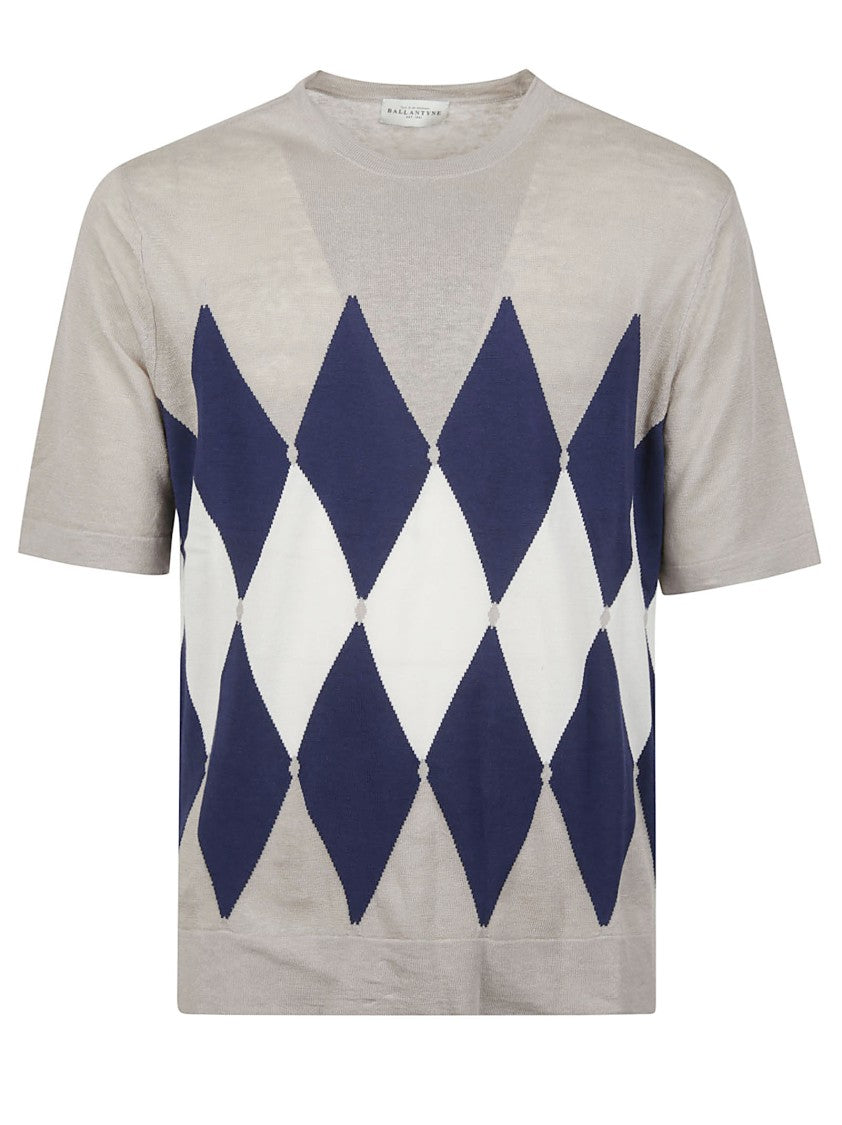 Ballantyne Diamond Classic Pattern Linen T-Shirt