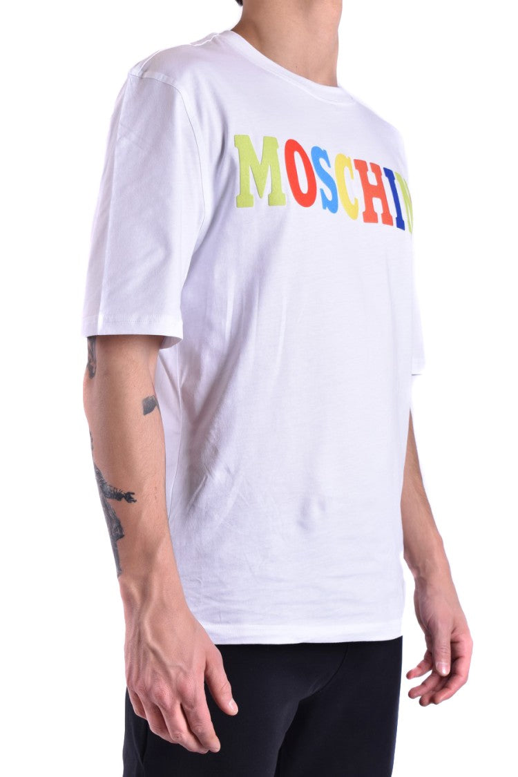Moschino Multicolored Block-Letter Logo Cotton T-Shirt