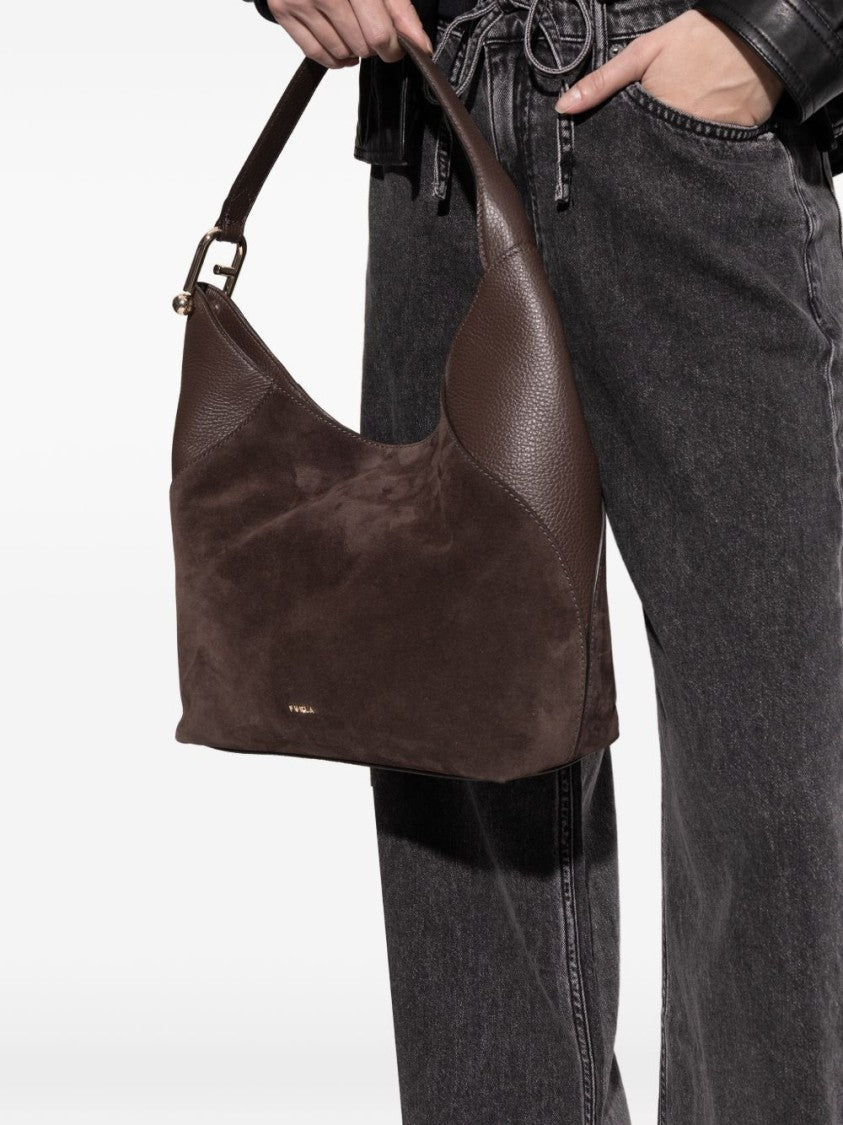 Furla Curved Medium Handbag In Smooth Leather