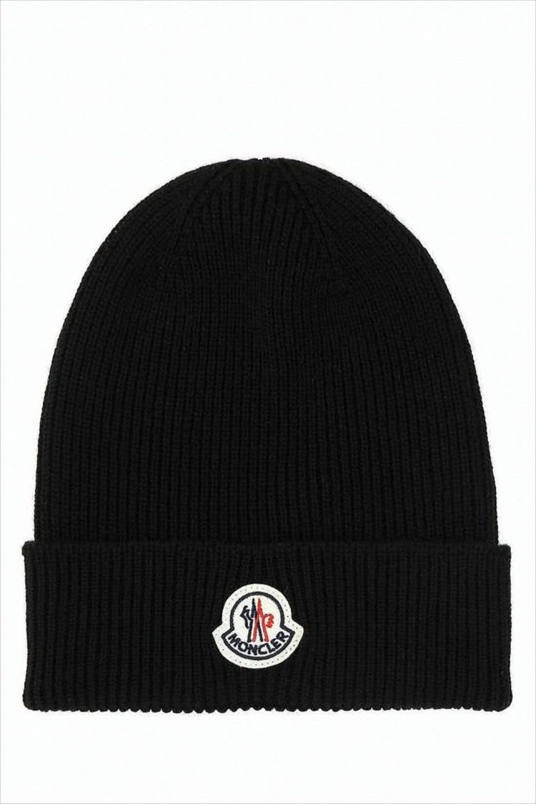 Moncler Ribbed Knit Beanie With Folded Cuff