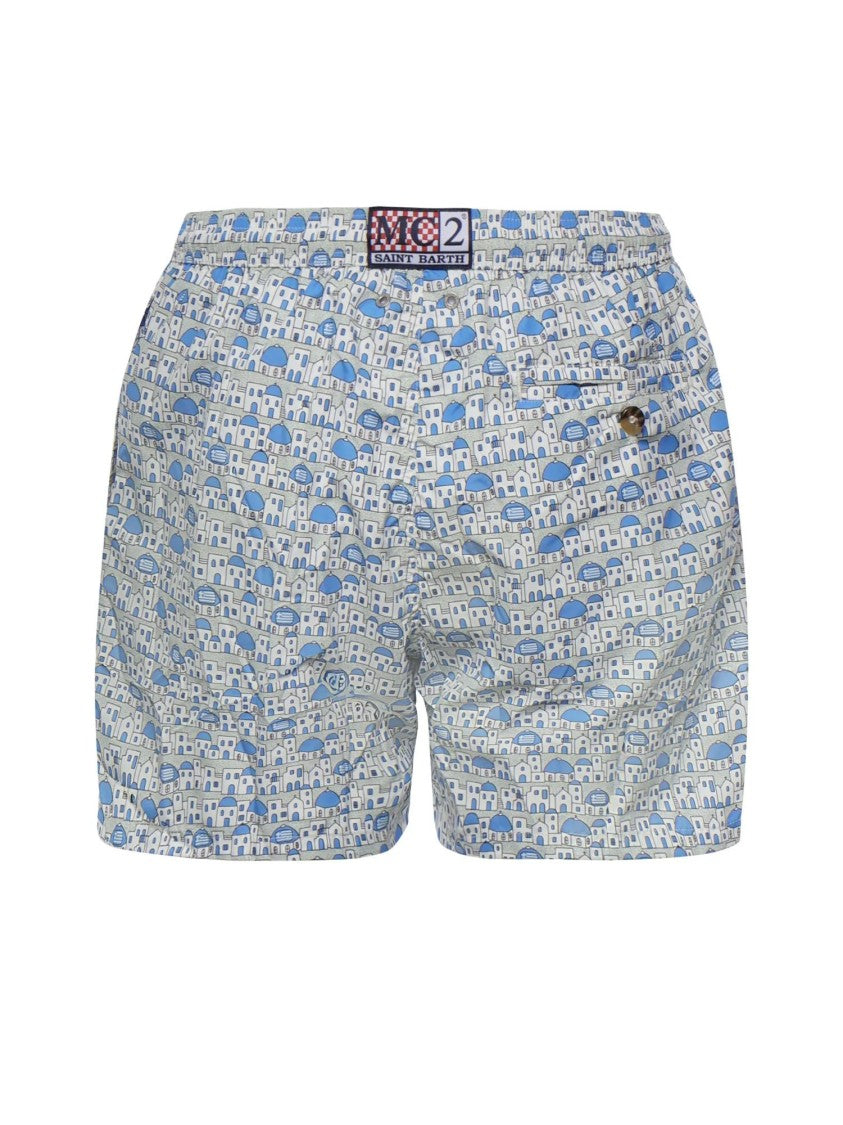 Mc2 Saint Barth Light Blue Lighting Micro Fantasy Swim Shorts