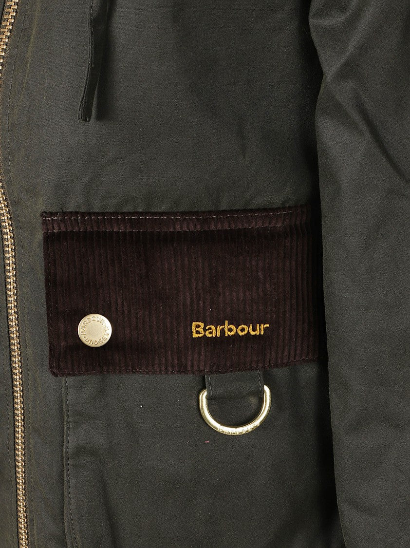 Barbour Lightweight Waterproof Waxed Cotton Jacket With Removable Hood