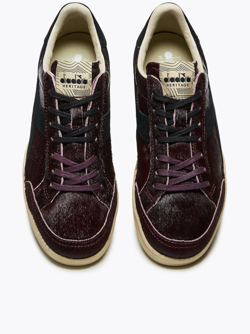 Diadora Croc-Embossed Pony Hair Low-Top Sneakers